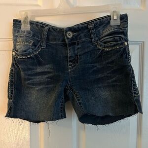 Dark blue denim shorts